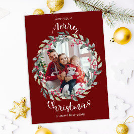 Frohe Weihnachts-Foto-Weihnachtskarte Feiertagskarte