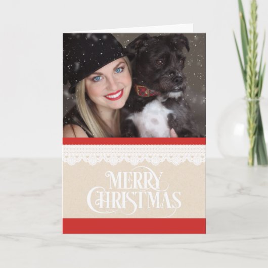 Frohe Weihnachts-Foto Weihnachtskarte Feiertagskarte (Vorderseite)