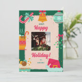 Frohe Weihnachts-Foto-Weihnachtskarten Feiertagskarte (Stehend Vorderseite)