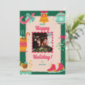 Frohe Weihnachts-Foto-Weihnachtskarten Feiertagskarte (Stehend Vorderseite)