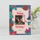 Frohe Weihnachts-Foto-Weihnachtskarten Feiertagskarte (Stehend Vorderseite)