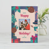 Frohe Weihnachts-Foto-Weihnachtskarten Feiertagskarte (Stehend Vorderseite)