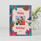 Frohe Weihnachts-Foto-Weihnachtskarten Feiertagskarte (Stehend Vorderseite)