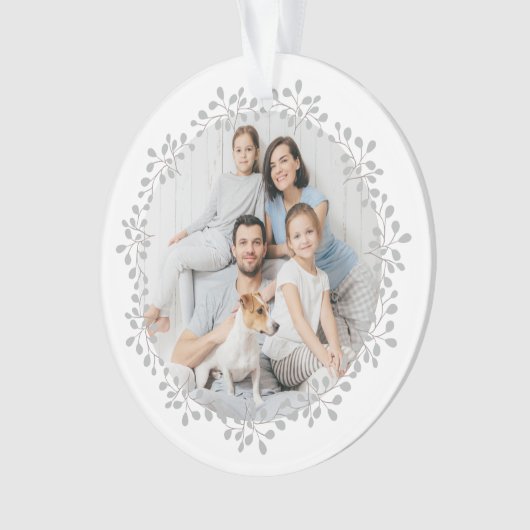Frohe Weihnachts-Foto Wreath Ornament (Vorderseite)