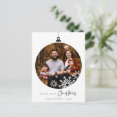 Frohe Weihnachts-Foto, wünscht Ball Postkarte (Stehend Vorderseite)