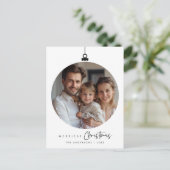 Frohe Weihnachts-Foto, wünscht Ball Postkarte (Stehend Vorderseite)