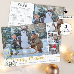 Frohe Weihnachts-FotoCollage 2026 Kalender Feiertagskarte