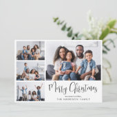 Frohe Weihnachts-FotoCollage Feiertagskarte (Stehend Vorderseite)