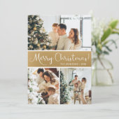 Frohe Weihnachts-FotoCollage Feiertagskarte (Stehend Vorderseite)