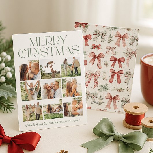 Frohe Weihnachts-FotoCollage Feiertagskarte