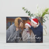 Frohe Weihnachts-FotoCollage Feiertagskarte (Stehend Vorderseite)