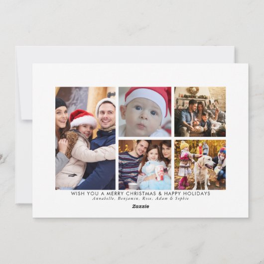 Frohe Weihnachts-FotoCollage Feiertagskarte (Rückseite)