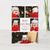 Frohe Weihnachts-FotoCollage mit Jahresbrief Feiertagskarte (Vorderseite)