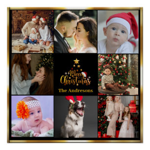 Frohe Weihnachts-FotoCollage Poster