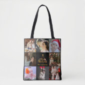 Frohe Weihnachts-Fotocollage-Tasche Tasche (Vorderseite)