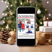 Frohe Weihnachts-Fotocollage Zeitung Feiertagskarte