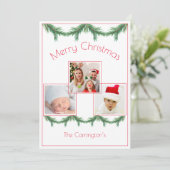 Frohe Weihnachts-Fotokarte Drei Bilder (Stehend Vorderseite)