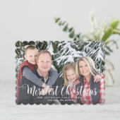 Frohe Weihnachts-Fotokarte mit Urlaubsbrief Feiertagskarte (Stehend Vorderseite)