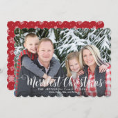 Frohe Weihnachts-Fotokarte mit Urlaubsbrief Feiertagskarte (Vorne/Hinten)