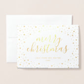 Frohe Weihnachts-Fotokarte | Real Gold Foil Stars Folienkarte (Vorderseite mit Umschlag)