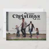 Frohe Weihnachts-Fotokarte | Schwarz Einladung (Vorderseite)