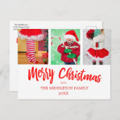 Frohe Weihnachts-Fotos Feiertag Gruß Postkarte (Vorne/Hinten)