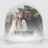 Frohe Weihnachts-Fotos Haustier Hund Custom Schneekugeln (Rückseite)