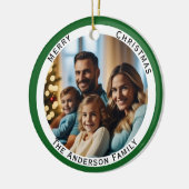 Frohe Weihnachts-Fotos Individuelle Name Keramik Ornament (Links)