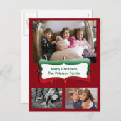 Frohe Weihnachts-Fotos Postkarte (Vorne/Hinten)