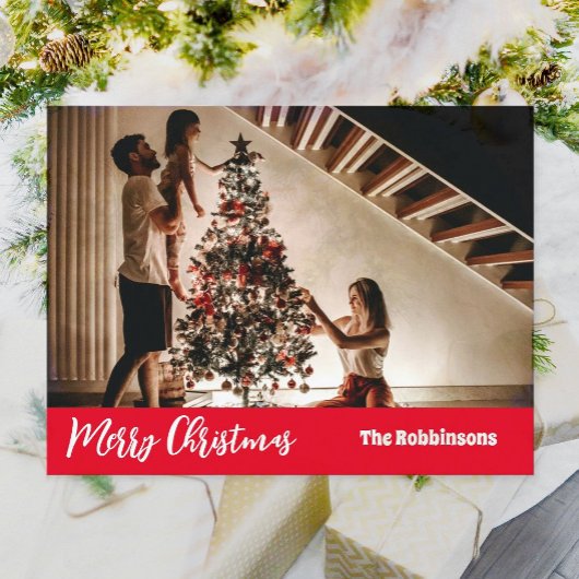 Frohe Weihnachts-Fotovorlage Gruß Urlaub Postkarte