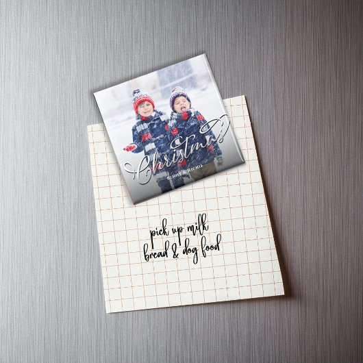 Frohe Weihnachts-Fotovorlage Skript Magnet