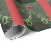 Frohe Weihnachts-Fraktal Weihnachtsbaum Geschenkpapier (Rolleneckpunkt)