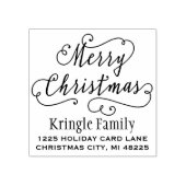 Frohe Weihnachts-freudige Script-Rücksendeadresse Gummistempel (Prägung)