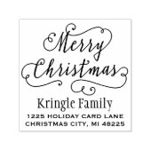 Frohe Weihnachts-freudige Script-Rücksendeadresse Permastempel (Design)
