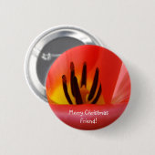 Frohe Weihnachts-Freund! Knöpfe Holiday Red Tulip Button (Vorne & Hinten)