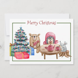 Frohe Weihnachts-Freunde Flat Holiday Card Feiertagskarte