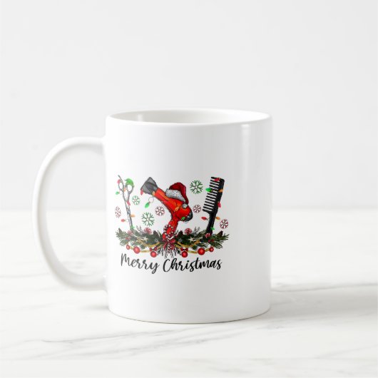Frohe Weihnachts Friseur Friseur Matching C Kaffeetasse (Links)