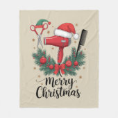 Frohe Weihnachts-Friseur Weihnachten Friseur Xmas  Fleecedecke (Vorderseite)