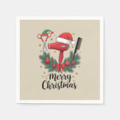 Frohe Weihnachts-Friseur Weihnachten Friseur Xmas  Serviette (Vorderseite)