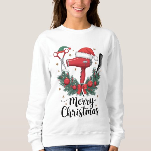 Frohe Weihnachts-Friseur Weihnachten Friseur Xmas  Sweatshirt (Vorderseite)