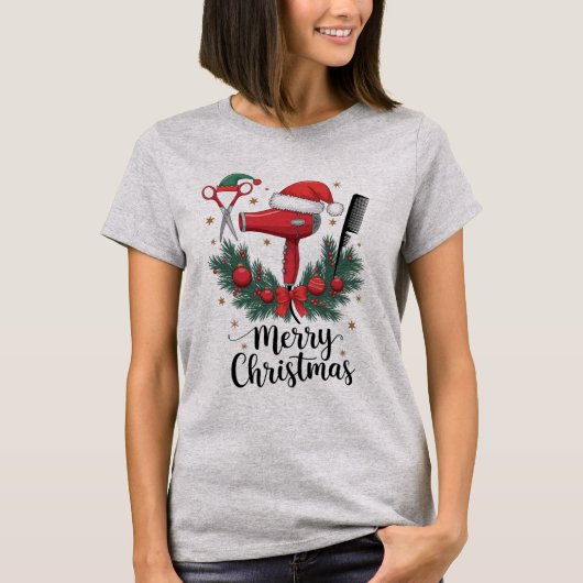 Frohe Weihnachts-Friseur Weihnachten Friseur Xmas  T-Shirt (Vorderseite)