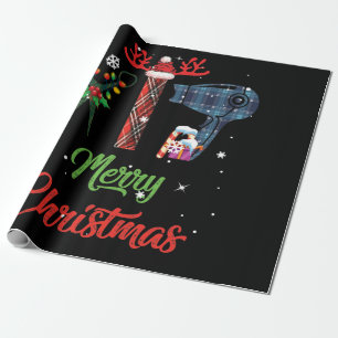 Frohe Weihnachts-Friseursalon Funny Tool Friseur Geschenkpapier