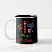 Frohe Weihnachts-Friseursalon Funny Tool Friseur Zweifarbige Tasse (Links)