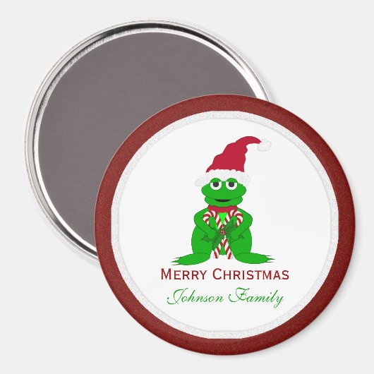 Frohe Weihnachts Frog Magnet (Vorderseite/Rückseite)