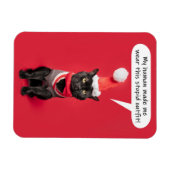 Frohe Weihnachts Funny Cat im Ferienhaus Outfit Magnet (Horizontal)