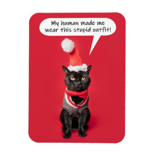 Frohe Weihnachts Funny Cat im Ferienhaus Outfit Magnet