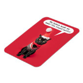 Frohe Weihnachts Funny Cat im Ferienhaus Outfit Magnet (Linke Seite)