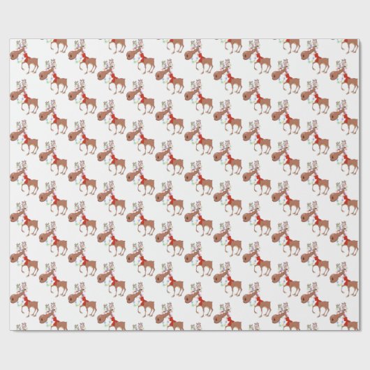 Frohe Weihnachts Funny Reindeers Geschenkpapier (Flach)