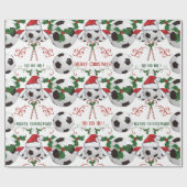 Frohe Weihnachts-Fußball-Ball Santa Geschenkpapier (Flach)
