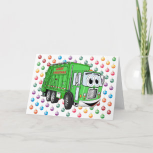 Frohe Weihnachts-Garbage Truck Feiertagskarte